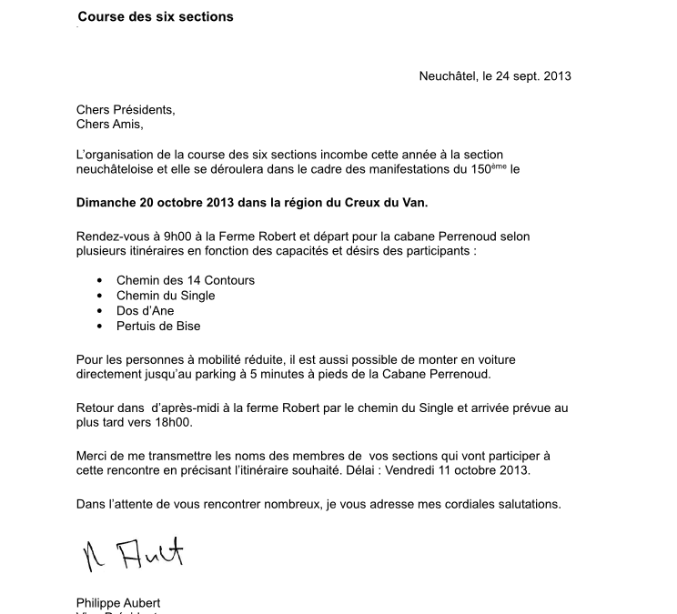 Course des six sections